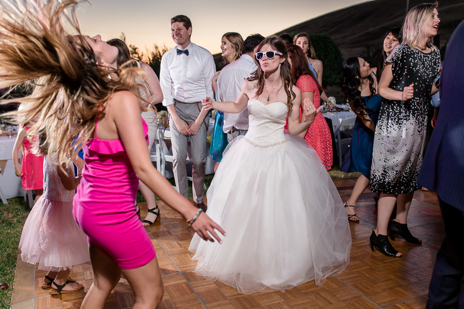bride dancing with the girls