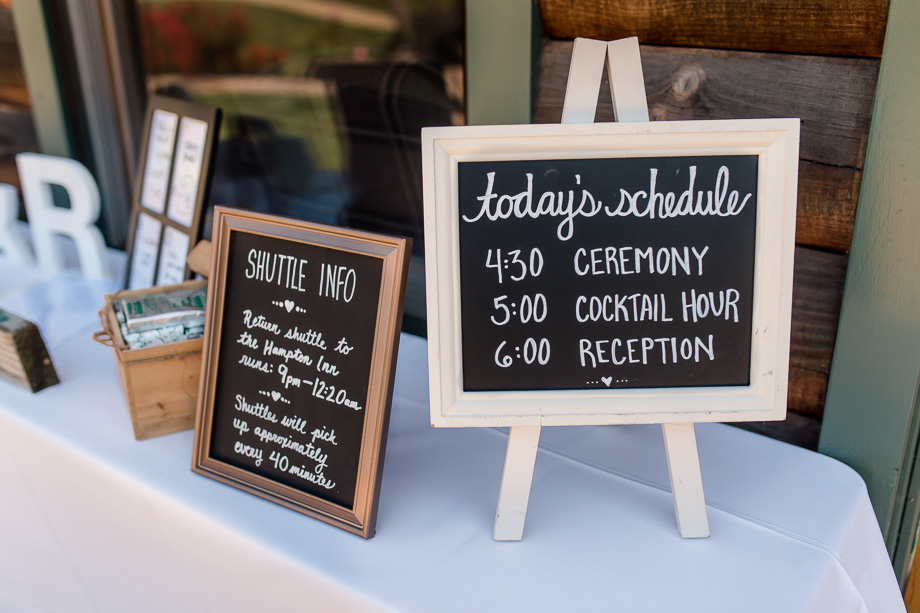 wedding program chalkboard sign