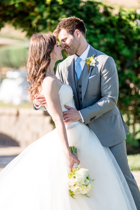 bride and groom kiss after wedding ceremony - livermore real wedding