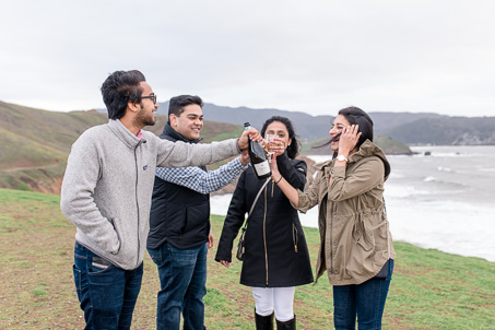 friends joined the surprise proposal celebration