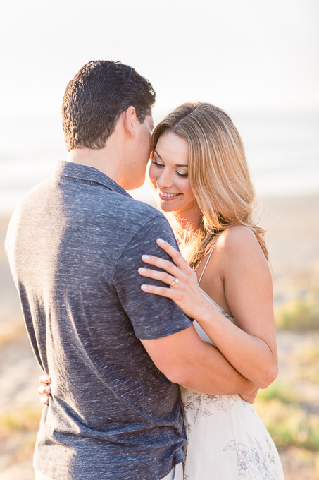 light and airy beach engagement photos at sunset - bay area san francisco wedding photographer