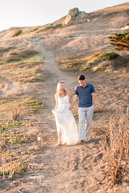 bay area romantic and natural sunset engagement photo - sweet candid moment