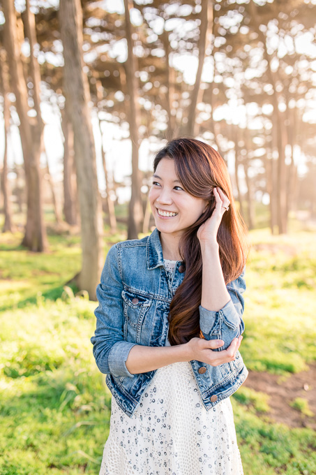 San Francisco beautiful natural light portrait in the forest