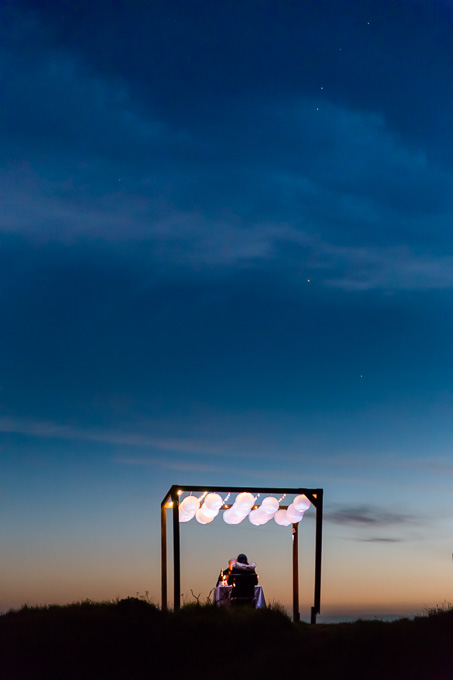 private chef and private dinner setup after surprise proposal overlooking san francisco city skyline